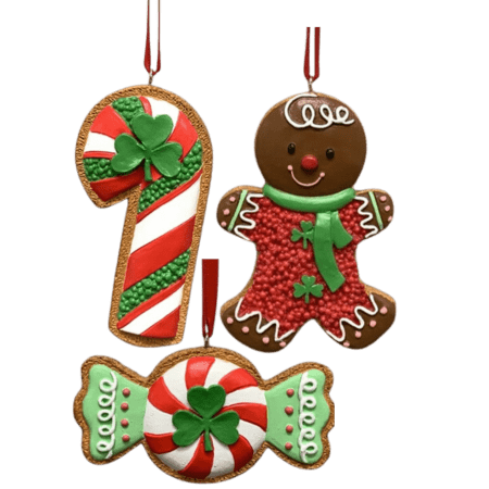 alt= a collection of gingerbread cookie ornaments