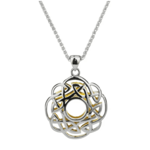 alt= a Kieth Jack necklace with a round weave design