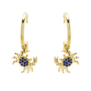 Gold Vermeil Crab Hoop Earrings