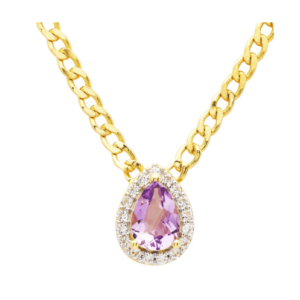 Necklace Amythest Halo GV ST142