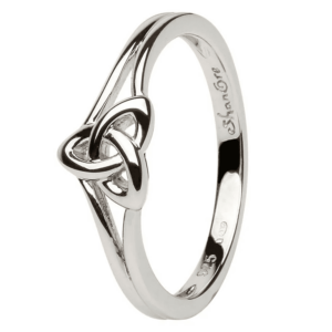 Silver Celtic Knot Ring with Engraved Text Inside.
