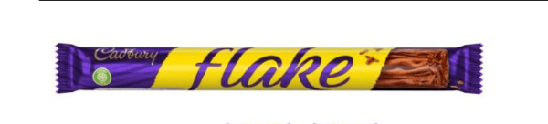 Sure! Heres a warm, heritage-rich alt text for the Cadbury Flake Bar, incorporating your requests: Irish Cadbury Flake Bar 32g in bright yellow wrapper with flowing Celtic-style purple script; beloved classic chocolate treat.