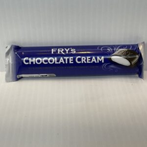 Fry’s Chocolate Cream 49g, iconic British treat in deep blue wrapper with classic Victorian lettering, fondant-filled chocolate.