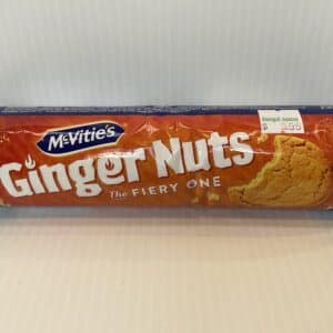 250g pack of McVitie’s Ginger Nuts—classic Scottish biscuit in fiery red tartan, $3.95; crisp, zesty, heritage treat