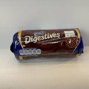 Scottish McVities Digestives Milk Choc pack, classic red-gold tartan, rich chocolate biscuits, £4.50; timeless tea tradition