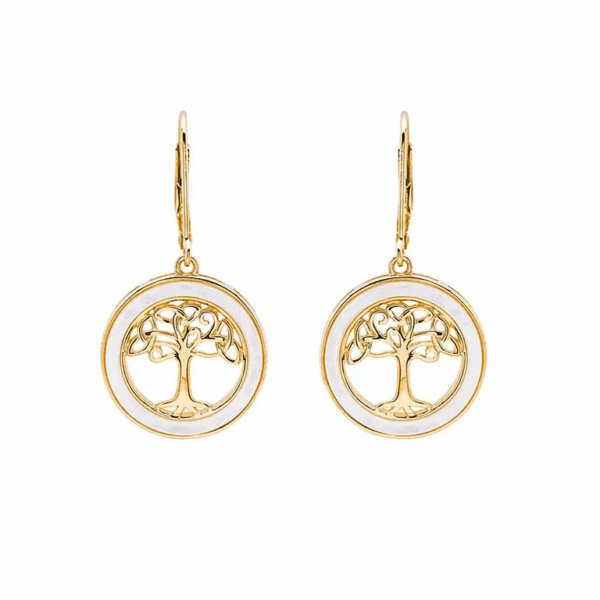 Earrings Drop Tree of Life Pearl GV37