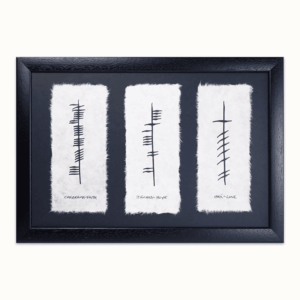 Ogham Faith Hope Love 15.5x11