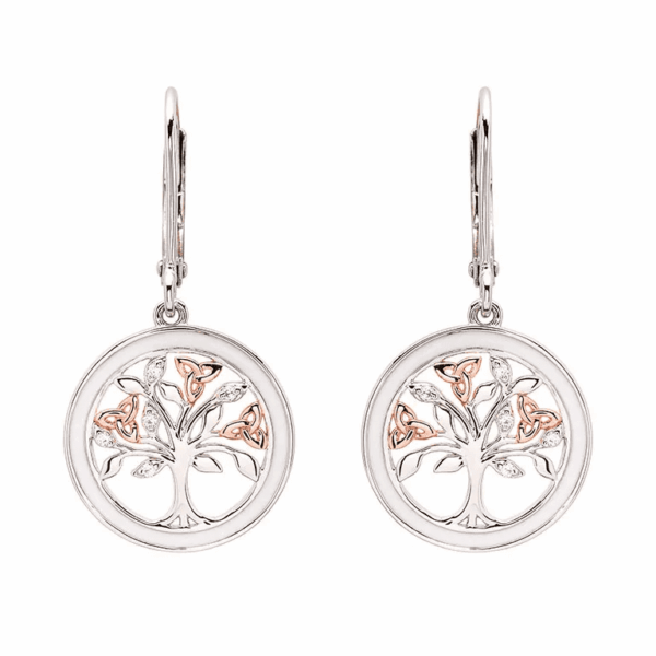 Earrings Drop Tree of Life Enamel SE2337